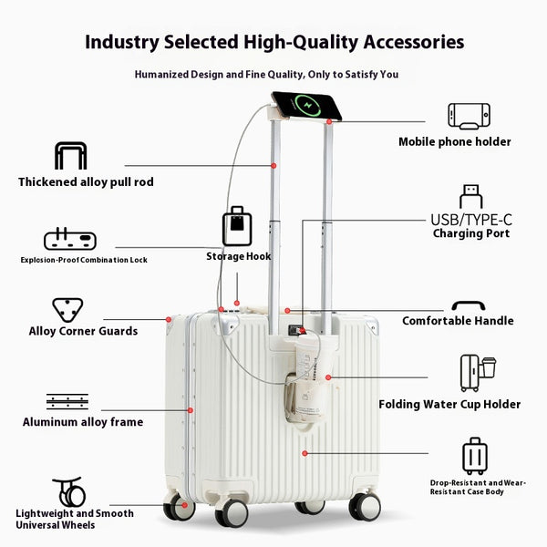 Maleta Trolley Compacta de Aluminio 18 Pulgadas