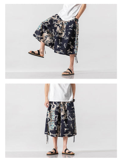 Pantalones Cortos Holgados Estilo Chino con Estampado Floral y Elefante - Image 11