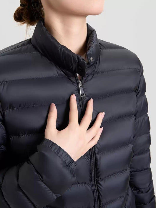 Chaqueta Acolchada de Plumas de Pato Blanco - Cuello Alto Ligera para Invierno - Image 8