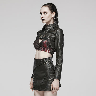 Chaqueta de Cuero Corta para Mujer - Estilo Sofisticado y Moderno - Image 16