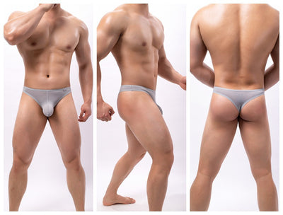 Tanga Masculina con Bolsa Convexa en U de Tela Seda de Hielo - Image 6