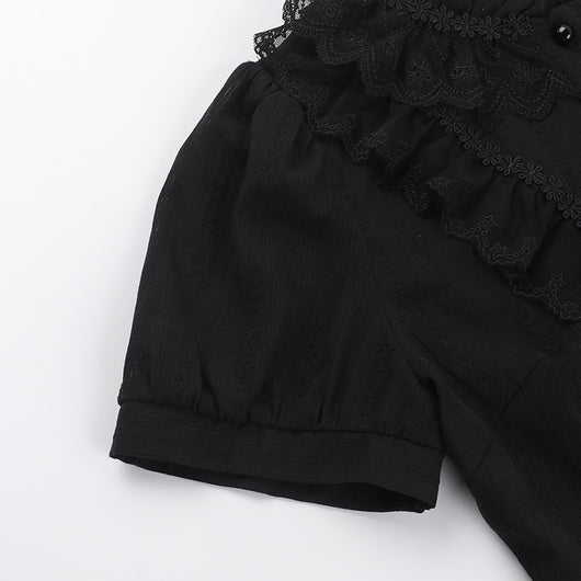Camisa Jacquard Texturizada Estilo Gótico Oscuro Slim Versátil - Image 10