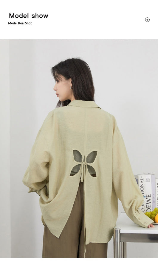 Blusa Holgada Verde Protección Solar con Espalda Calada - Image 13