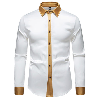 Camisa Manga Larga Satinada Bicolor para Hombre - Image 7