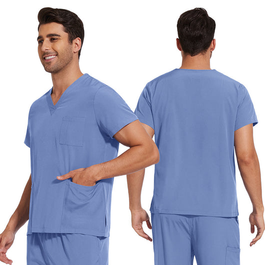 Conjunto de Uniformes Médicos para Hombre con Tela Elástica y Secado Rápido