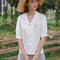 Blusa Modal Retro Francesa con Bordados para Mujer