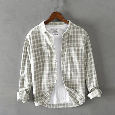 Camisa Casual de Cuadros para Hombre - Manga Larga Versátil - Image 4