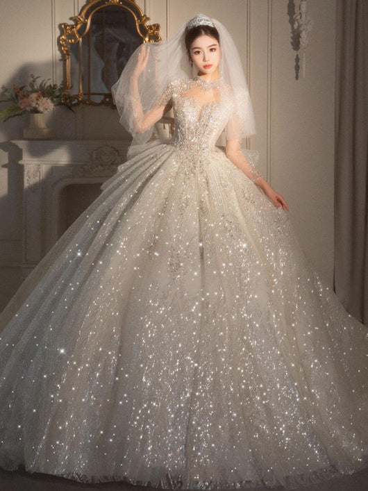Vestido de Novia Retro Lujo con Mangas Largas - Diseño Francés Elegante - Image 4
