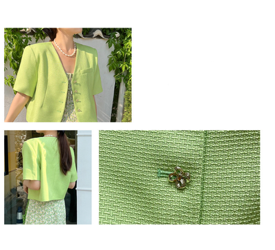 Abrigo Coreano Elegante de Solapa Única con Estampado Retro - Image 17
