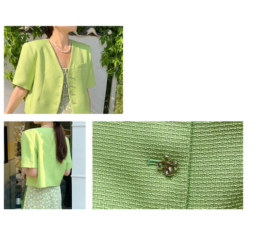 Abrigo Coreano Elegante de Solapa Única con Estampado Retro - Image 17