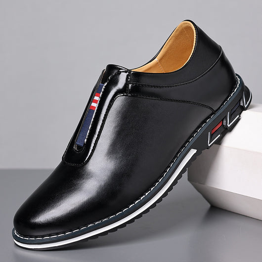 Zapatos Casuales de Cuero para Hombre en Colores Sólidos