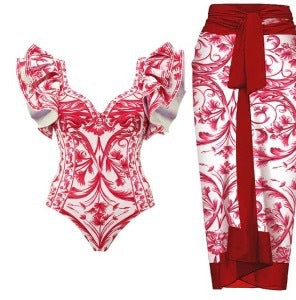 Traje de Baño Enterizo Estampado para Mujer - Diseño Moderno y Versátil - Image 4