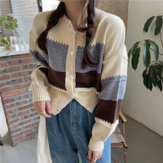 Cardigan Suelto de Cuello Redondo Liso - Suéter Versátil para Mujer - Image 35