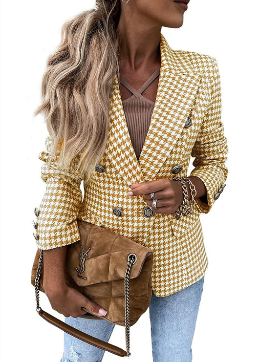 Blazer de Negocios Casual Estampado Pata de Gallo Ajuste Slim - Image 2