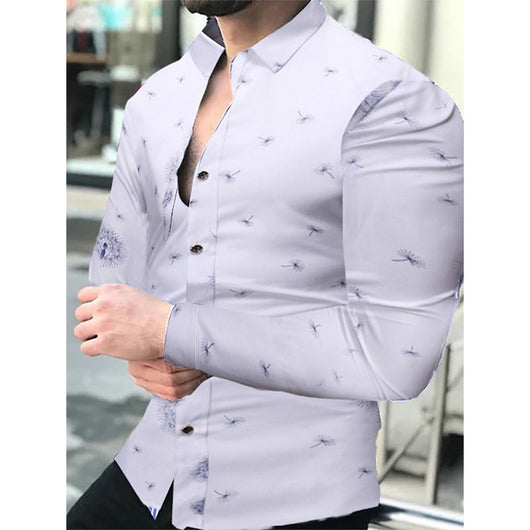 Camisa Casual de Manga Larga con Impresión Digital 3D para Hombre - Image 18