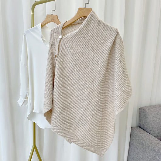 Capa Poncho de Lana Escocesa con Broche - Abrigo Versátil para Mujer - Image 8