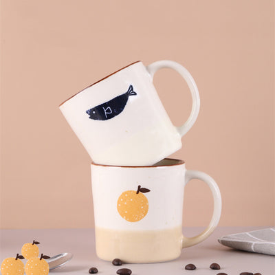 Taza de Café Artesanal de Cerámica con Patrón de Pez Yuzu - Image 6