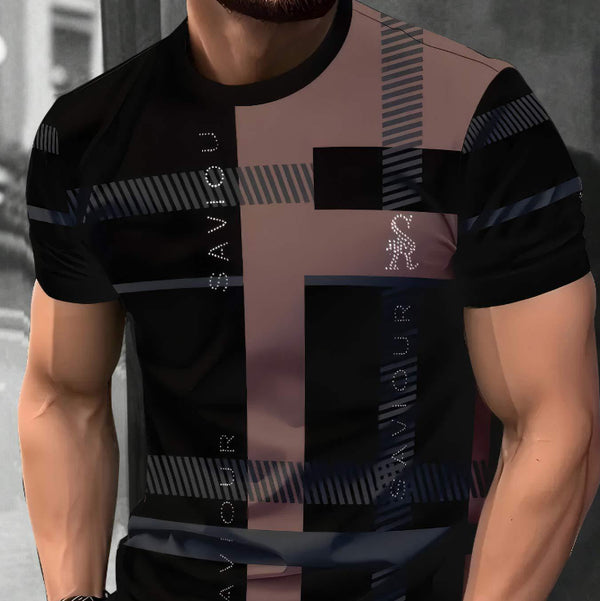 Camiseta Manga Corta Casual Ejecutiva con Impresión 3D Digital