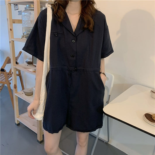 Jumpsuit Slim con Cuello Polo Suelto y Cordón Ajustable - Image 19
