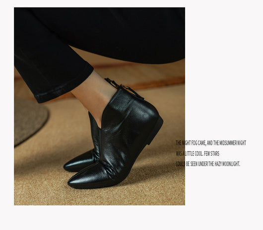 Botines Retro de Cuero con Tacón Bajo y Cierre Trasero - Image 19
