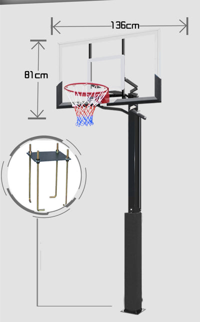 Aro de Baloncesto Ajustable Enterrado con Manivela Manual - Image 11
