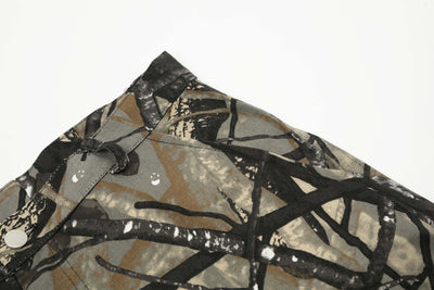 Shorts de Mezclilla Camuflado Estilo Americano con Múltiples Bolsillos - Image 12