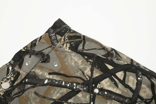 Shorts de Mezclilla Camuflado Estilo Americano con Múltiples Bolsillos - Image 12