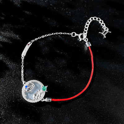 Pulsera Esmeralda Géminis Plata S925 Diseño Original para Mujer