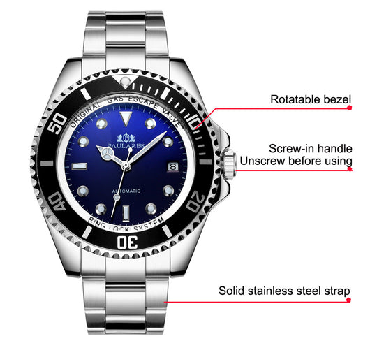 Reloj Automático Mecánico Luminoso de Acero Inoxidable con Esfera Multicolor - Image 5