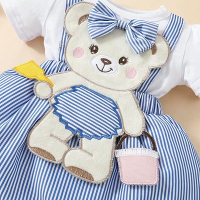 Vestido Corto para Bebé con Tirantes Bordados y Osito Adorable - Image 16