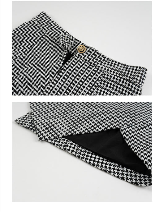 Falda Houndstooth con Diseño Irregular para Mujer - Image 9