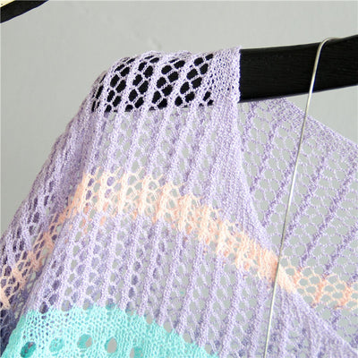 Suéter Rayado Holgado con Protección Solar para Mujer - Image 20