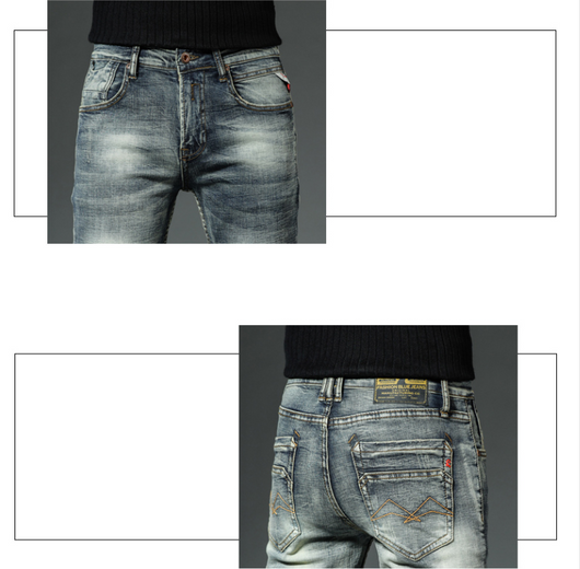 Jeans Retro Slim Fit para Hombre - Corte Recto Clásico Otoño Invierno - Image 6