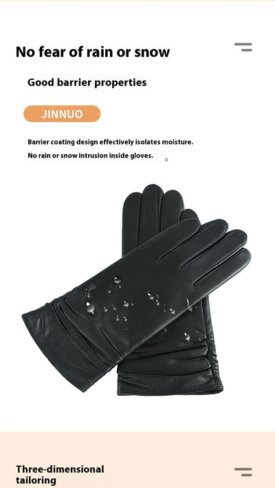 Guantes de Cuero para Motocicleta Invierno Mujer - Abrigo Térmico Reforzado - Image 14