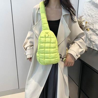 Bolsa Crossbody Acolchada Diamante para Mujer - Diseño Plisado Cloud