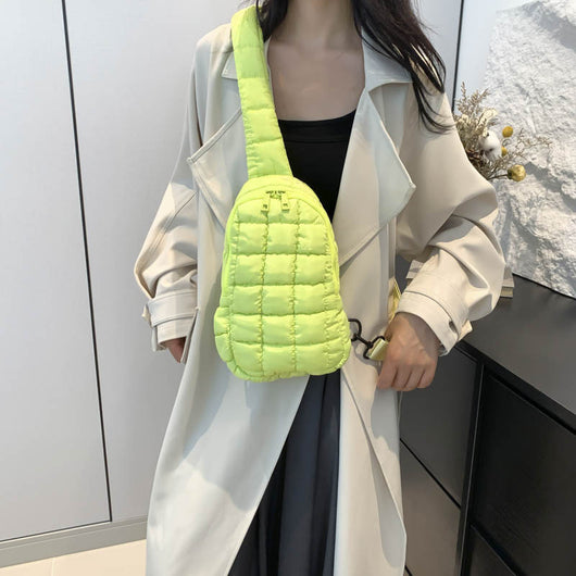Bolsa Crossbody Acolchada Diamante para Mujer - Diseño Plisado Cloud