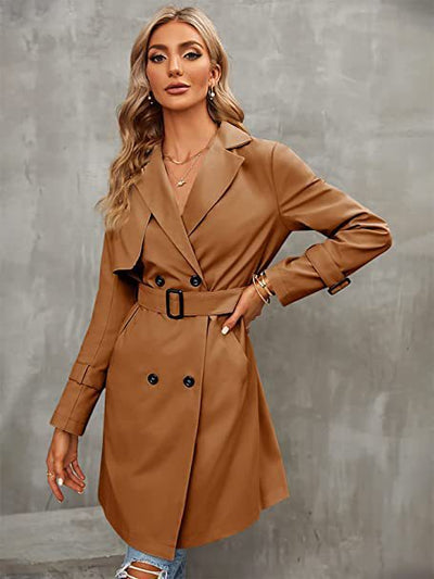 Abrigo Elegante Doble Fila Ajustado para Mujer - Image 20