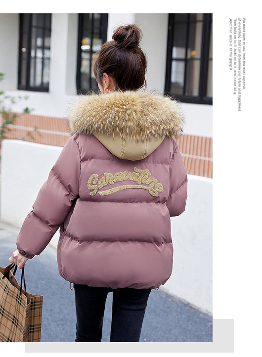 Abrigo de Plumón de Pato Blanco Suelto Estilo Coreano para Mujer - Image 17