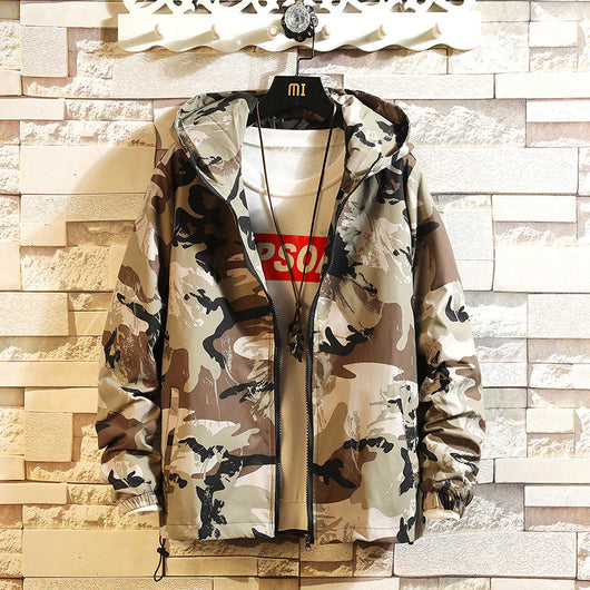 Chaqueta Hoodie Camuflada con Cierre para Hombre - Image 3