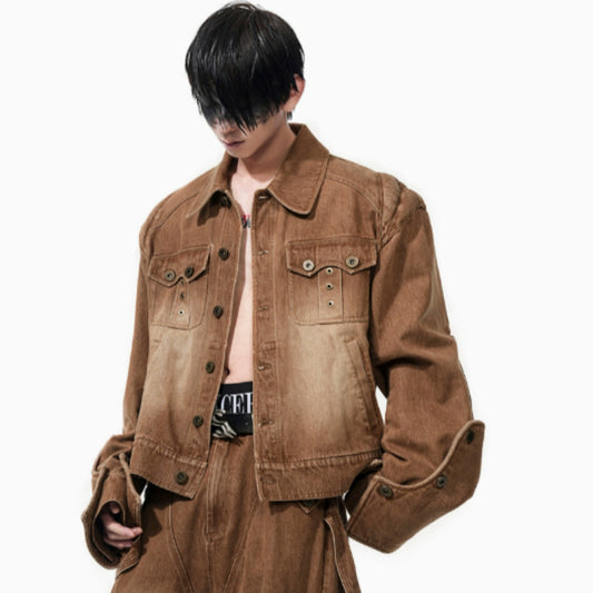 Chaqueta Denim Vintage para Hombre - Corte Primavera