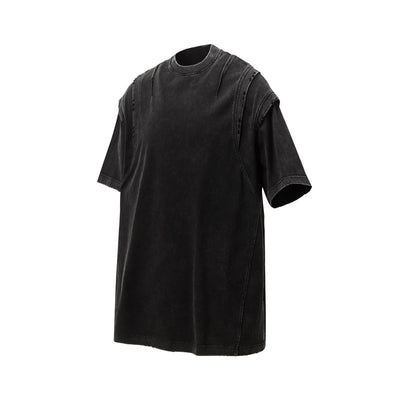 Camiseta Oversized Efecto Gastado con Costuras de Diseño - Image 4