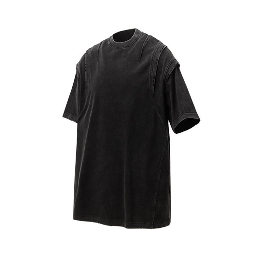 Camiseta Oversized Efecto Gastado con Costuras de Diseño - Image 4