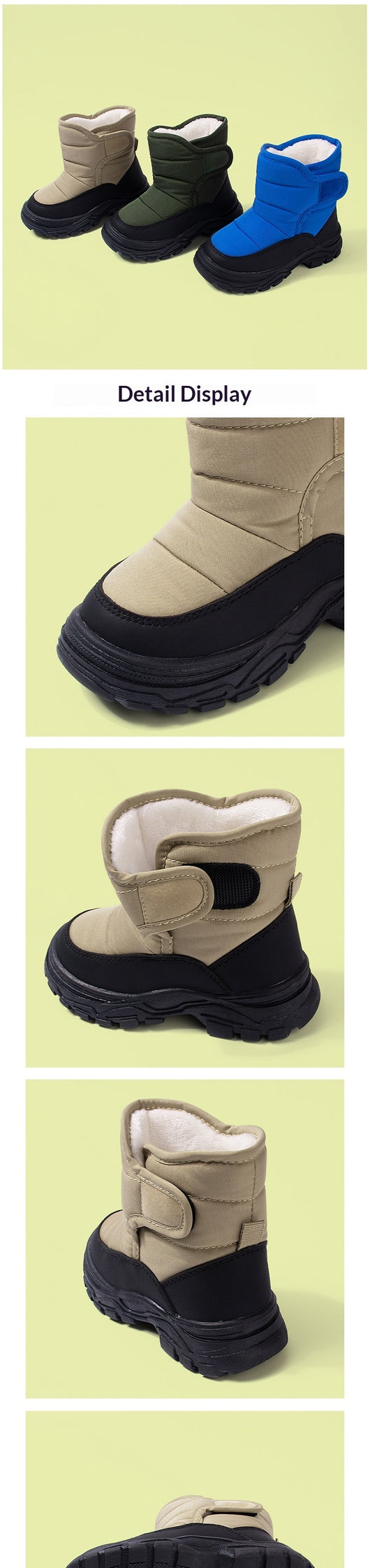 Botas Cálidas Aisladas para Niños con Suela Gruesa y Caña Alta - Image 9