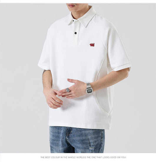 Camiseta Holgada Retro Americana Bordada para Hombre - Image 22