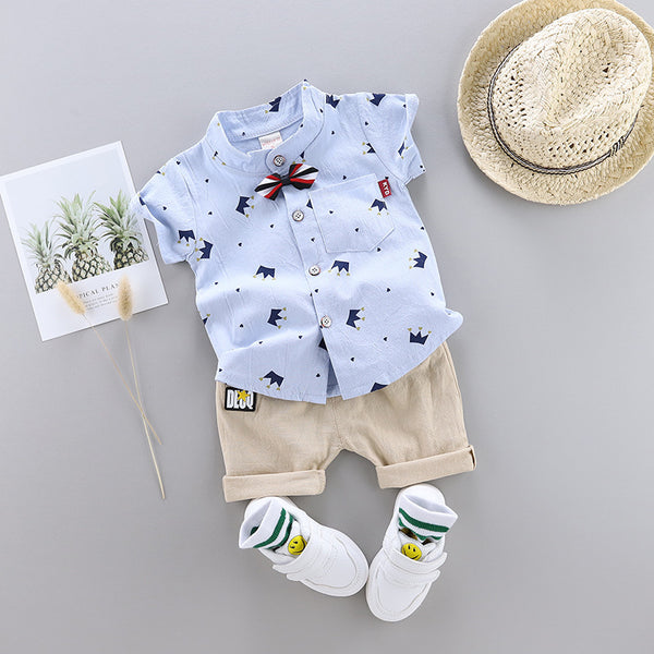 Conjunto Infantil Elegante con Camisa Tipo Polo y Corona - Image 4