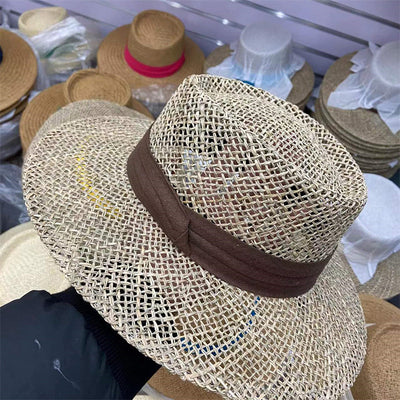 Sombrero de Paja Retro Británico para Mujer con Ala Plana - Image 18