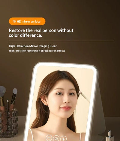 Espejo de Maquillaje LED Portátil Plegable con Luz Integrada - Image 18