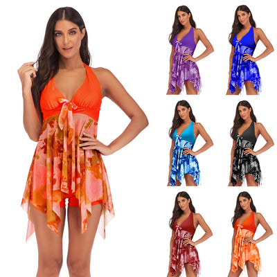 Traje de Baño Estampado Multicolor con Ribete de Seda Transpirable - Image 11