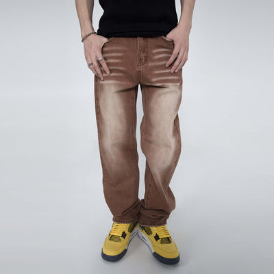 Jeans Holgados Vintage Lavado Street Marrón Estilo Hip Hop - Image 8