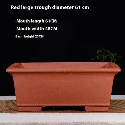 Maceta Rectangular de Cerámica Púrpura para Bonsái y Plantas de Interior - Image 7